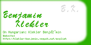 benjamin klekler business card